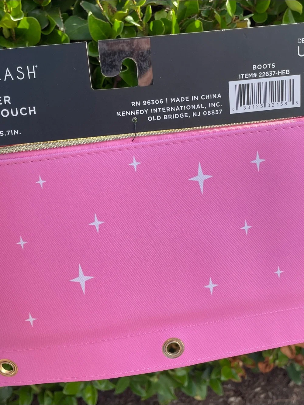 Ash Pink Pencil Pouch with Turquoise & Red Cowboy Boot Graphic